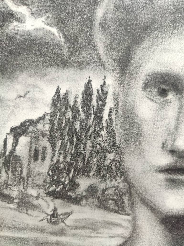 Original Black & White People Drawing by Stasy Vo