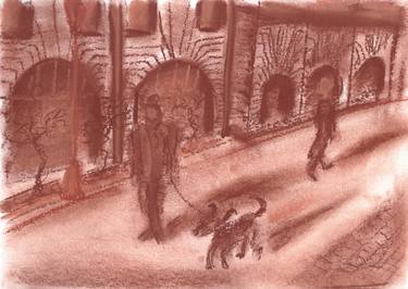 Original Documentary Dogs Drawing by Stasy Vo