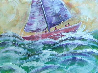 Print of Expressionism Sailboat Paintings by Stasy Vo