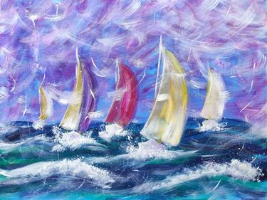 Print of Expressionism Yacht Paintings by Stasy Vo