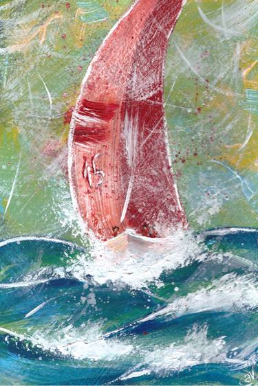 Original Expressionism Yacht Paintings by Stasy Vo