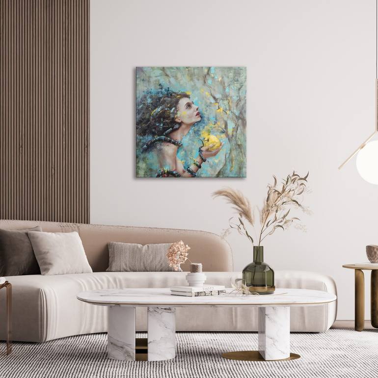 Original Art Deco Religion Painting by Daiva Rozukiene