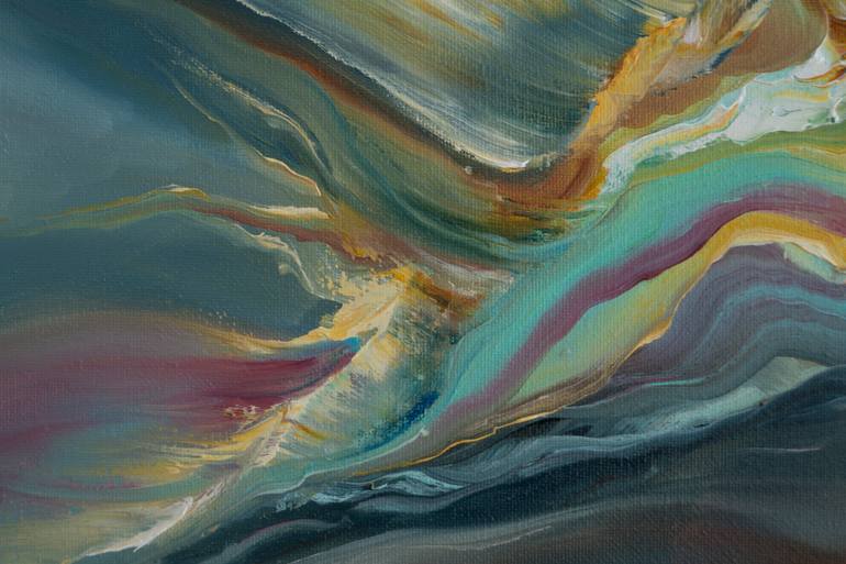 Original Abstract Expressionism Time Painting by Daiva Rozukiene