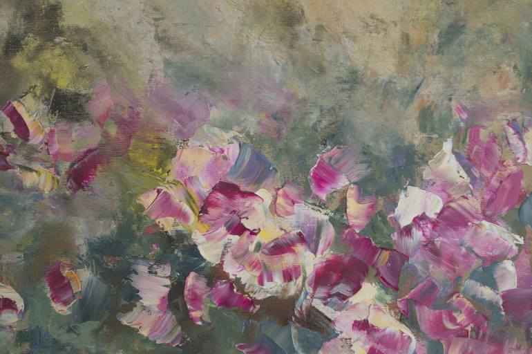 Original Abstract Expressionism Floral Painting by Daiva Rožukienė