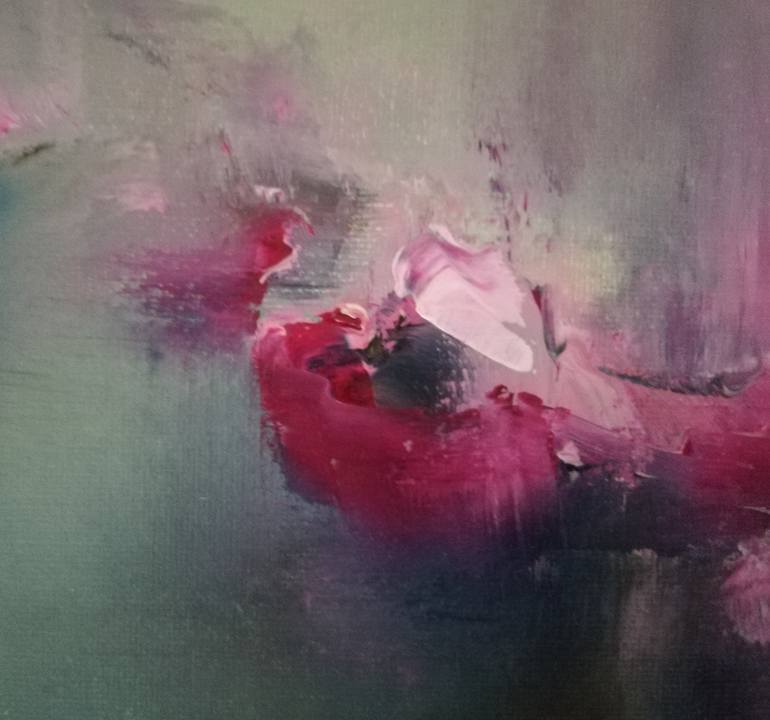 Original Abstract Expressionism Floral Painting by Daiva Rožukienė