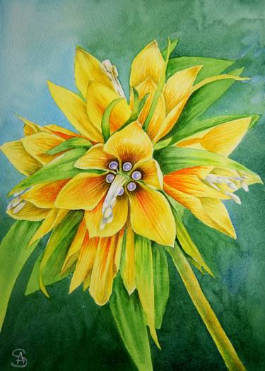 Original Illustration Floral Paintings by Anna Saveleva