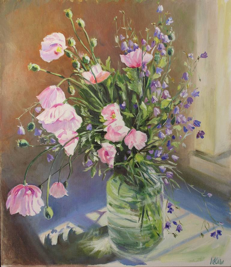 Pink poppies Painting by Ekaterina Karpova | Saatchi Art