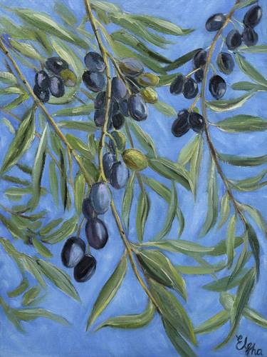 Olive branch oil painting Olive tree Art thumb