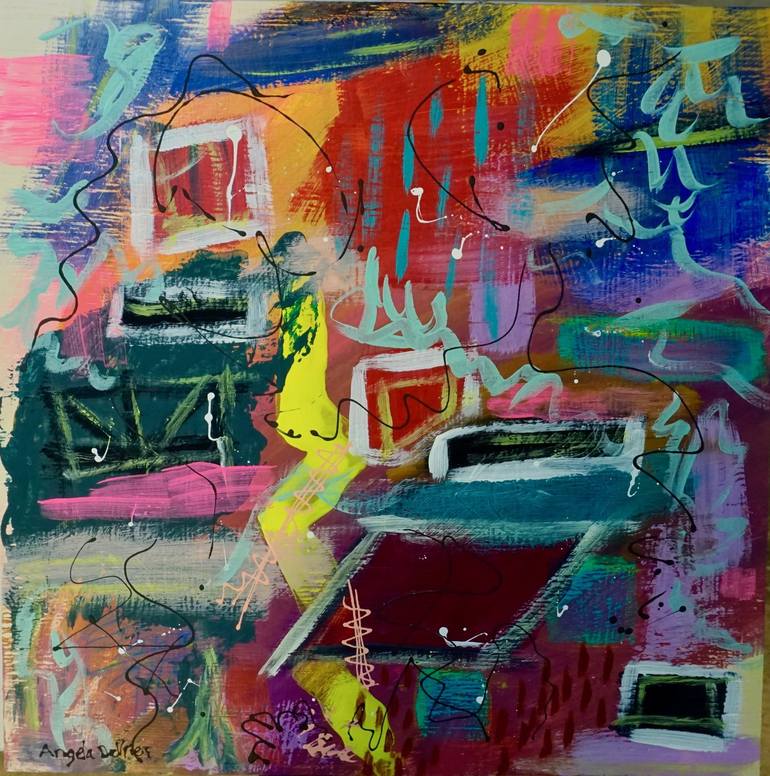 Original Abstract Expressionism Abstract Painting by Angela DeVries