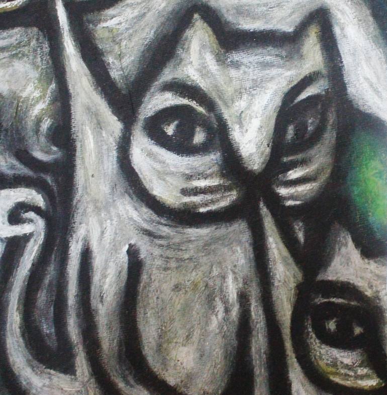 Original Conceptual Cats Painting by Rox Lee