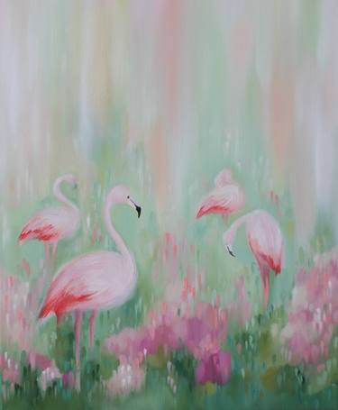 Flamingos in the garden thumb