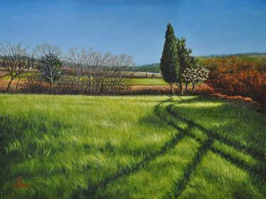 Original Photorealism Landscape Painting by Sylvie Roussel Méric