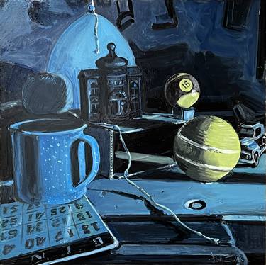 Blue Cup with Iron Bank and Croquet Ball, II thumb
