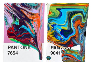 Pantone 7654/9041, Abstraction Postcards. 5x4" 2021. thumb