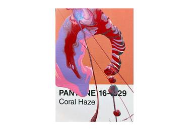 Pantone16-1629, Coral Haze, Abstraction Postcard. 5x4" 2021. thumb