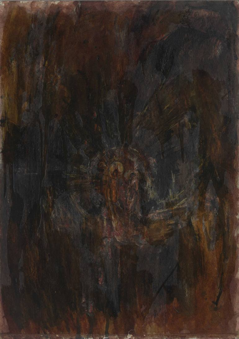 Original Abstract Expressionism Religious Painting by Iro Bartzioka