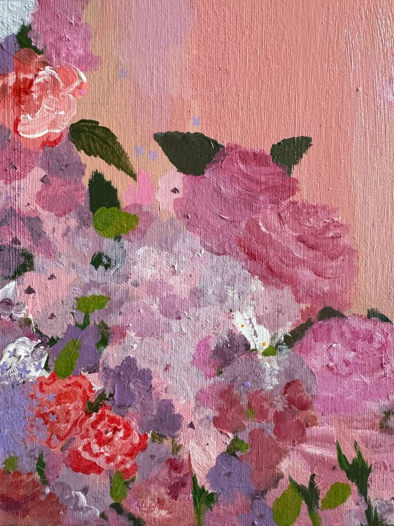 Original Painterly Abstraction Floral Painting by Sally Bailey