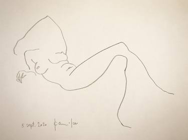 Original Figurative Nude Drawings by Elle Kannike