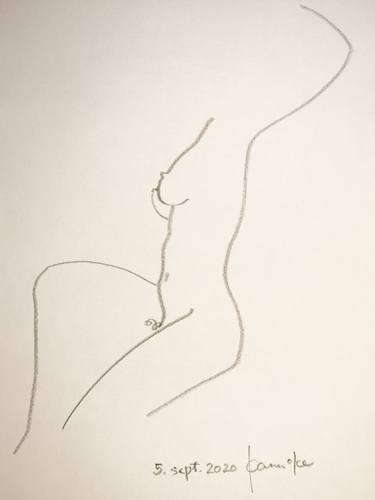 Original Figurative Nude Drawings by Elle Kannike