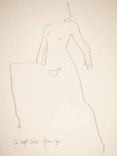 Original Figurative Nude Drawing by Elle Kannike