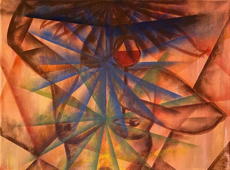 Original Cubism Abstract Painting by Almisfita Art