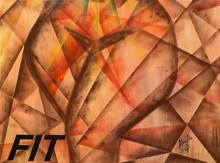 Original Cubism Abstract Painting by Almisfita Art