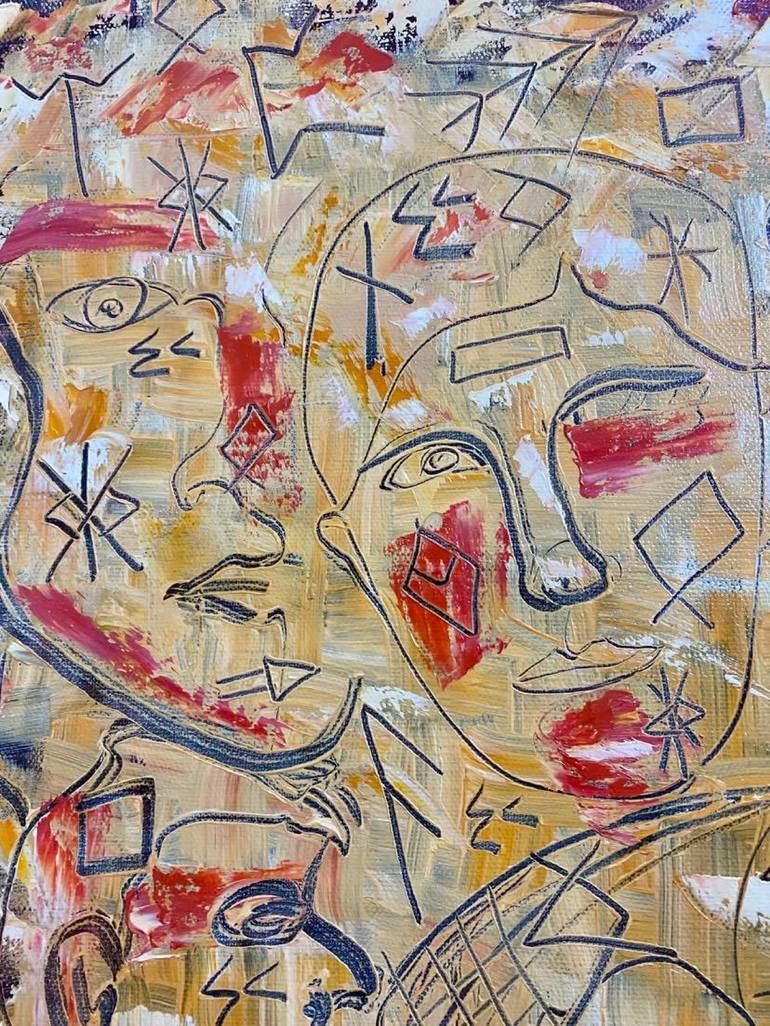 Original Abstract Mortality Painting by Almisfita Art