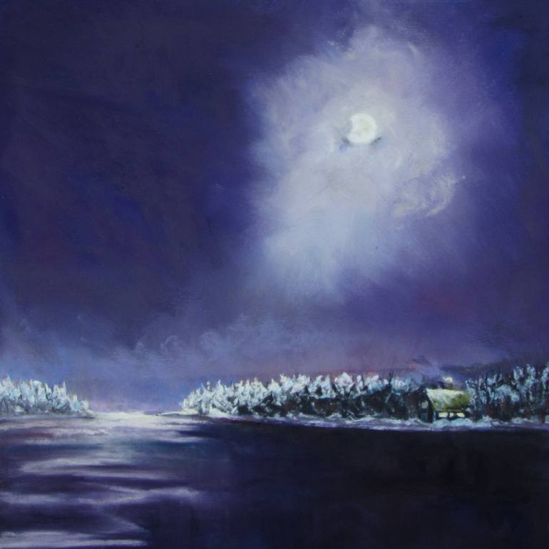 winter moon painting