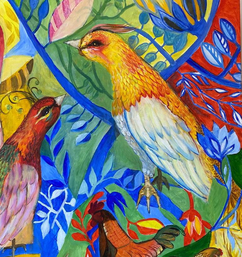 Birds Painting by Oksana Dem-Art | Saatchi Art