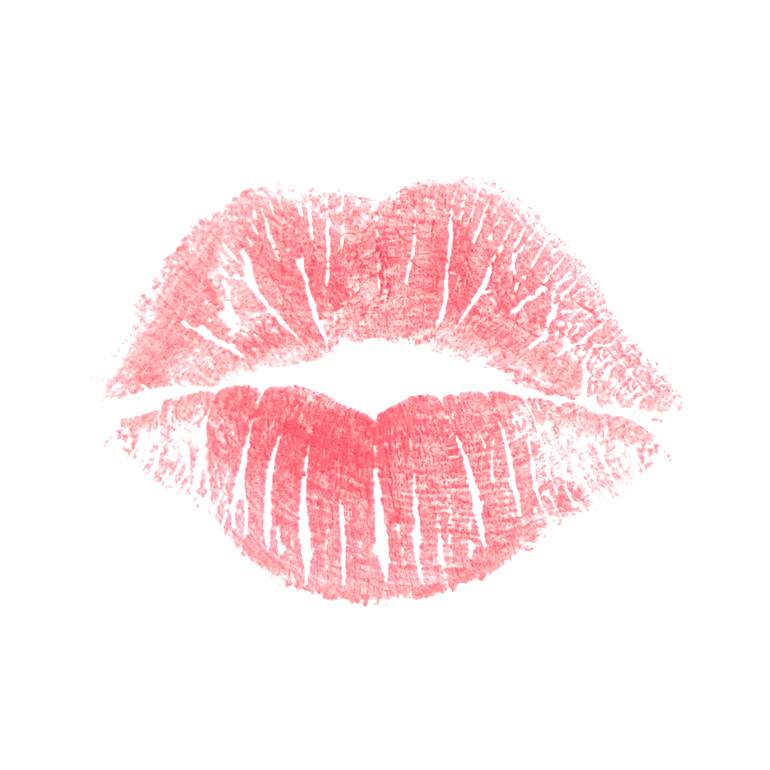 pink lipstick kiss