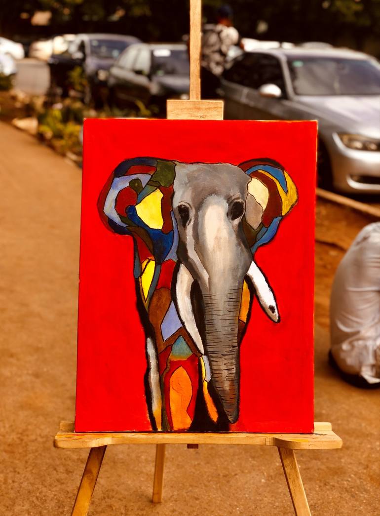 Original Abstract Animal Painting by Oryiman Agbaka