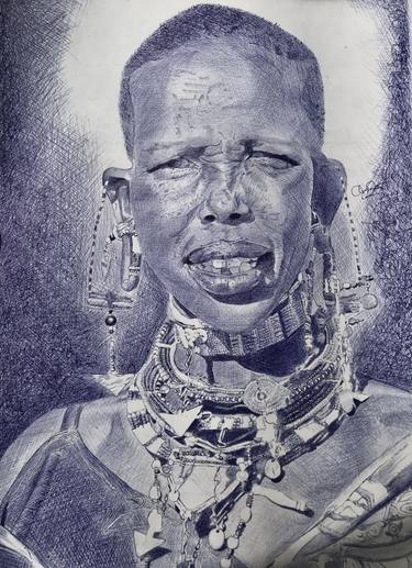 Original Fine Art People Drawings by Oryiman Agbaka