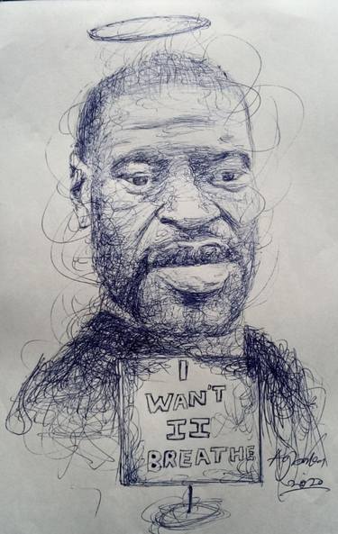 Original Abstract Expressionism Portrait Drawings by Oryiman Agbaka