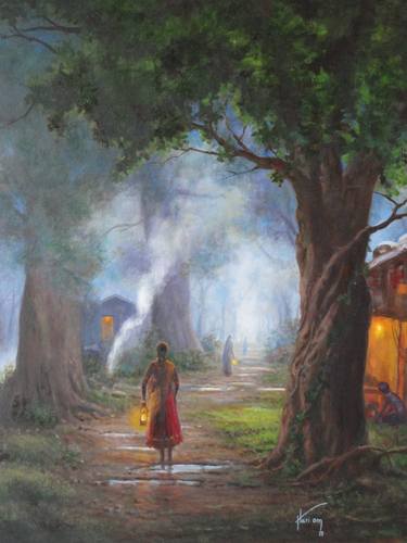 Original Rural life Paintings by Hari Om Singh