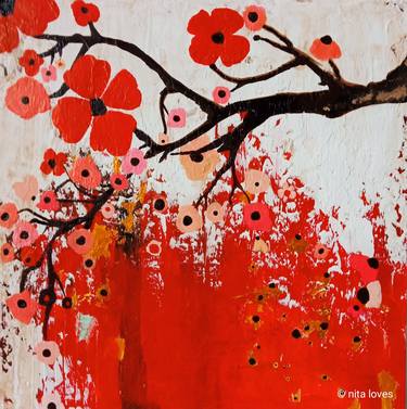 Original Abstract Floral Paintings by nita loves