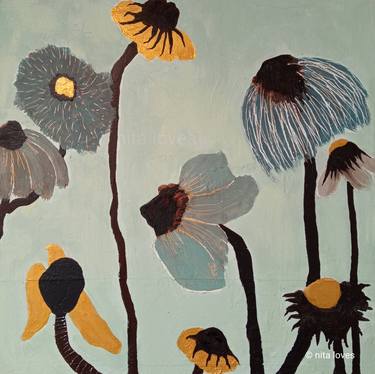 Original Dada Floral Paintings by nita loves