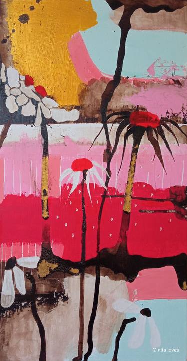 Original Abstract Expressionism Floral Paintings by nita loves