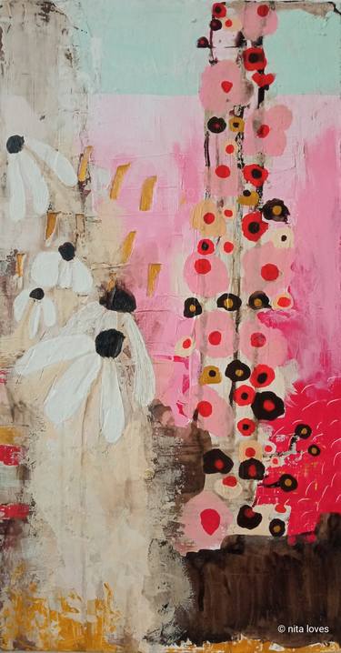 Original Abstract Floral Paintings by nita loves
