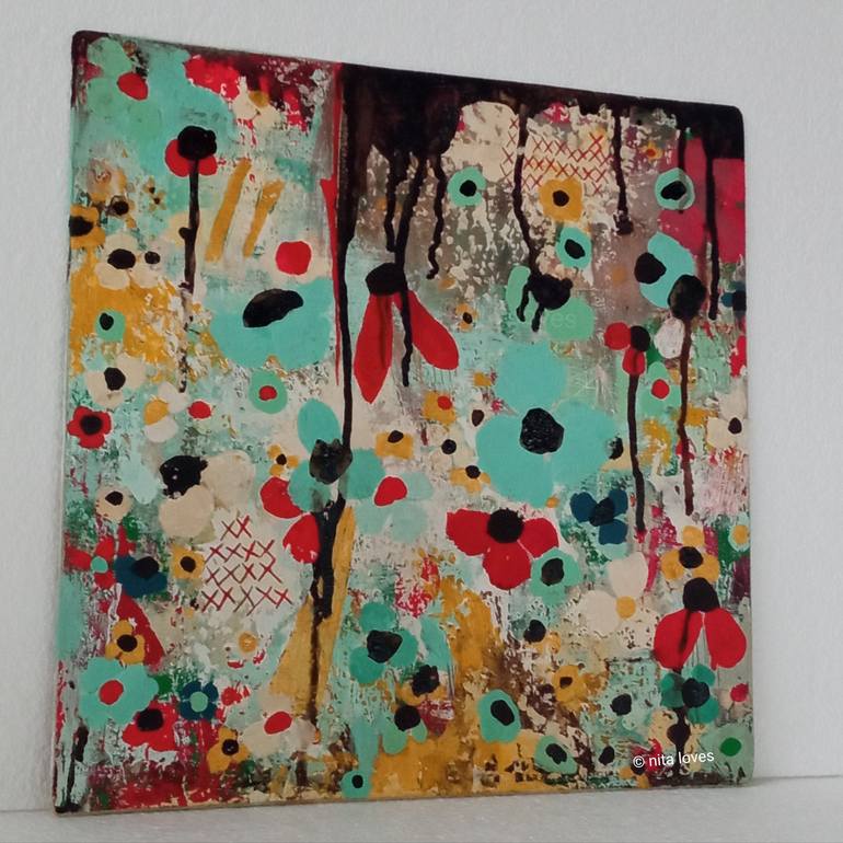 Original Abstract Expressionism Floral Painting by nita loves