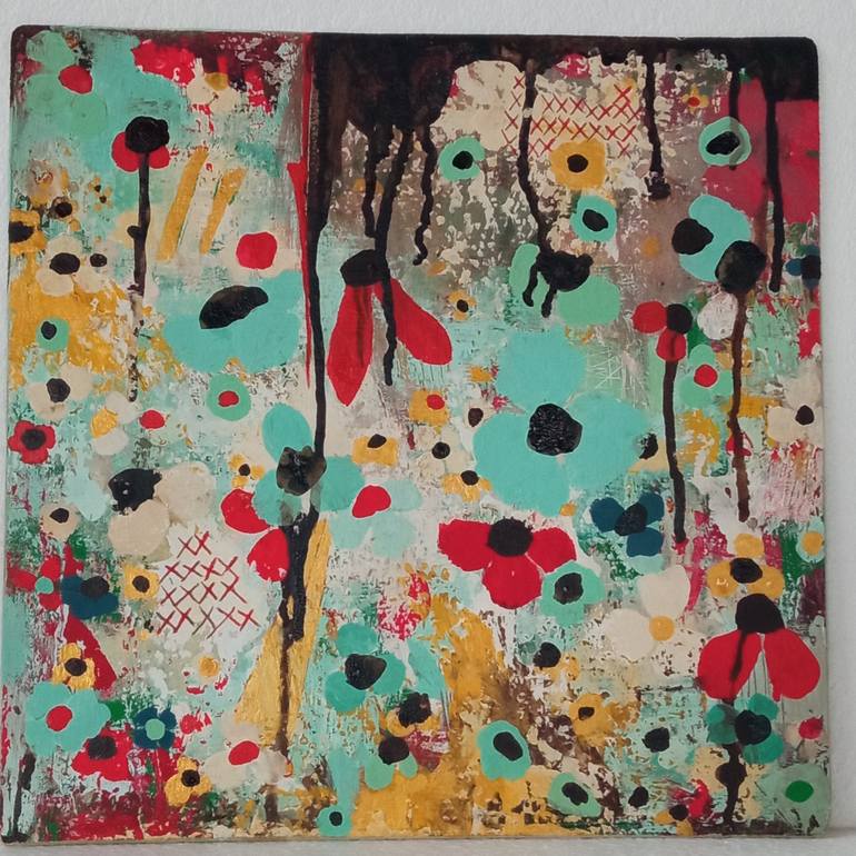 Original Abstract Expressionism Floral Painting by nita loves