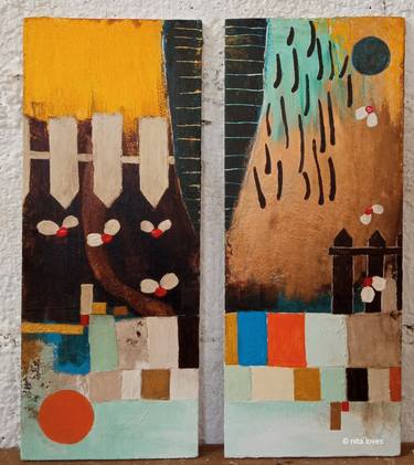 Original Dada Abstract Paintings by nita loves