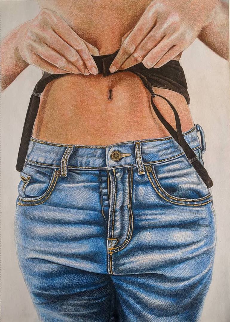 Jeans And Bra Drawing By Maedeh Safari Saatchi Art