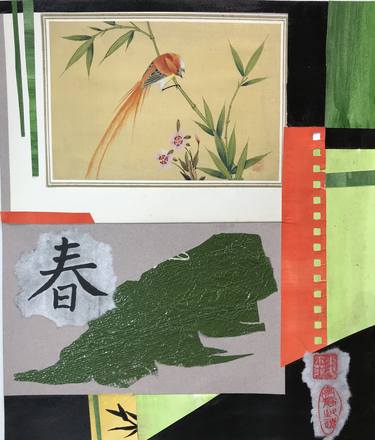 Collage # 25 (Spring Bird on Bamboo Branch) thumb