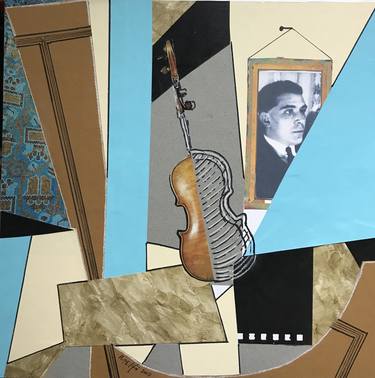 Collage #43(Violin and Photo Portrait of Juan Gris) thumb
