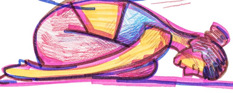Original Expressionism Body Drawing by G Jo