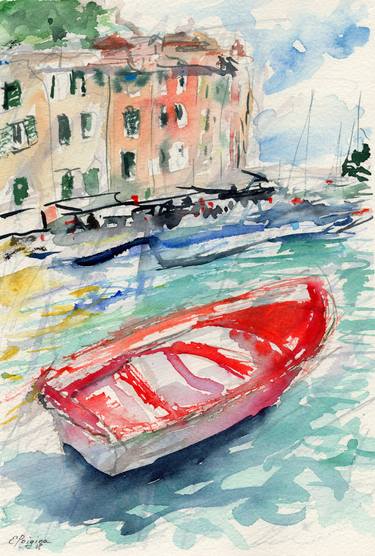 Print of Abstract Boat Paintings by Elena Poigina