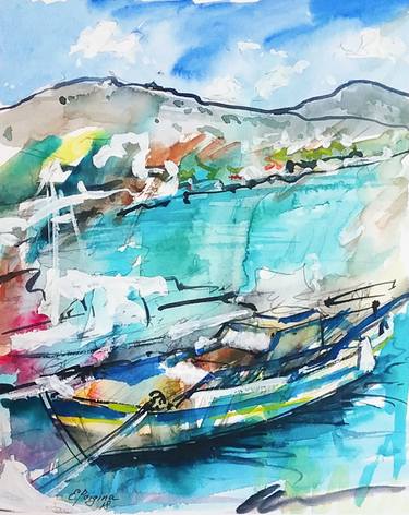 Print of Abstract Boat Paintings by Elena Poigina