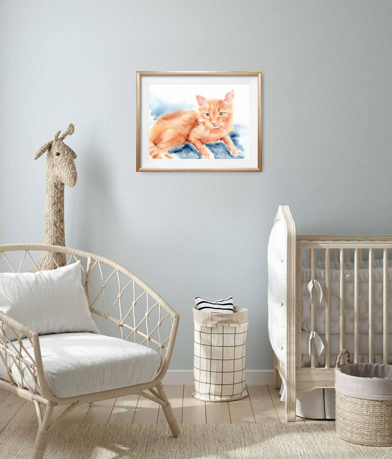 Original Abstract Cats Painting by Elena Poigina