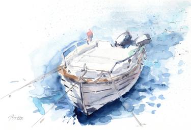 Print of Abstract Boat Paintings by Elena Poigina
