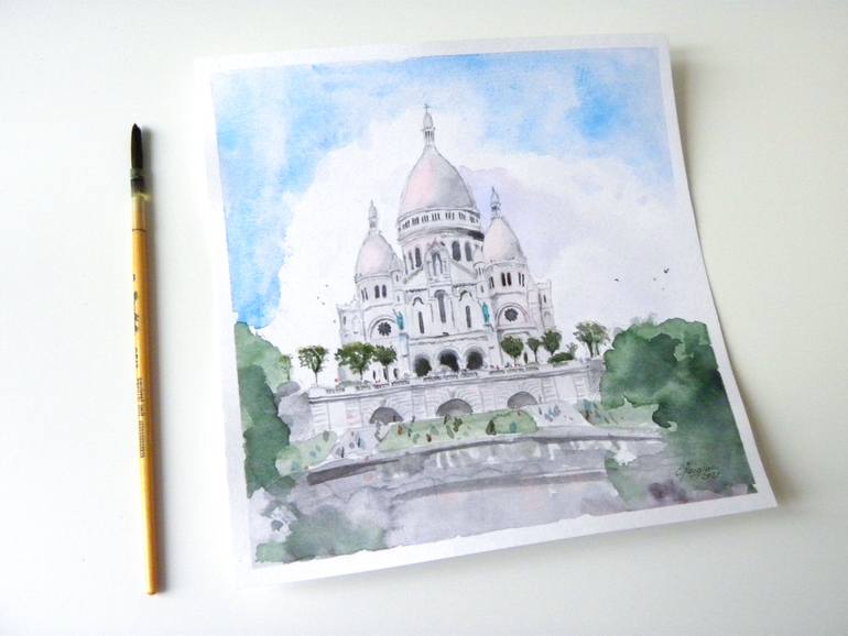 Original Impressionism Architecture Painting by Elena Poigina